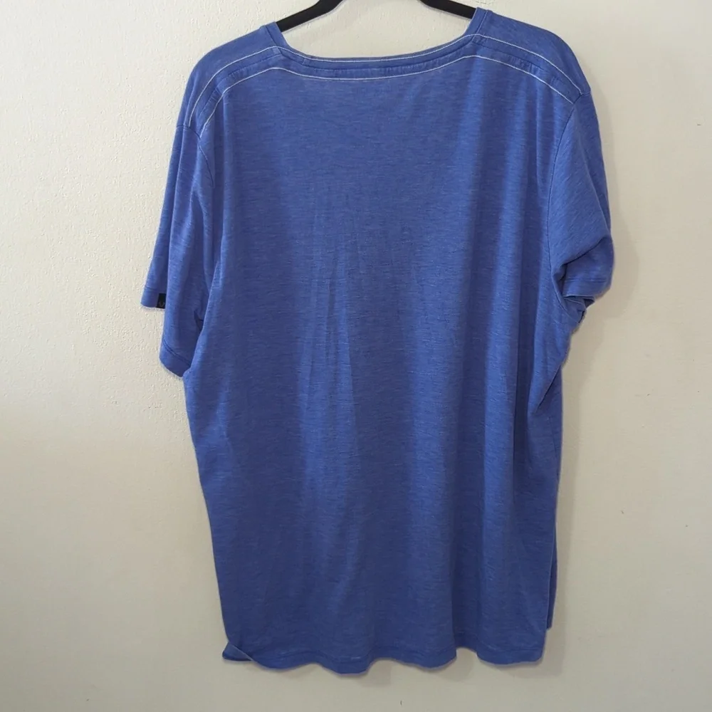 True Religion Live for Now Graphic T-Shirt Blue Black Slub Knit Men's Size 3XL